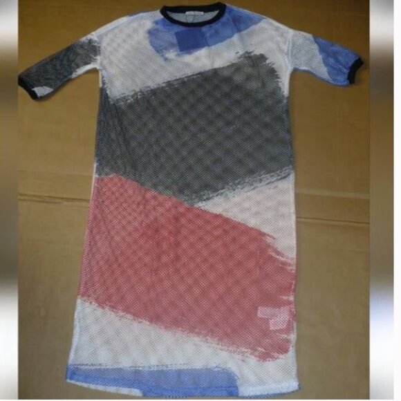 Zara Sheer Swim Beach Cover up Mesh Midi Dress - Picture 2 of 5